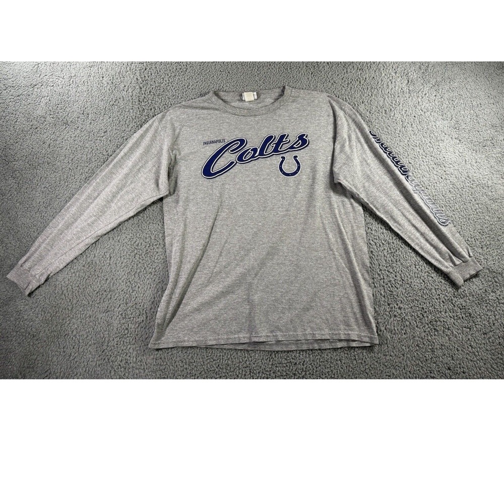 Vintage NFL Indianapolis Colts Shirt Men Large L/S Graphic Crew Neck Retro y2k